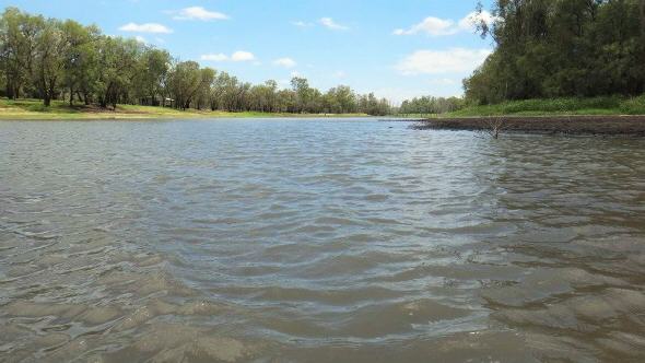  The Condamine River at Chinchilla Weir, close to the gas seep. Source: Charlotte Iverach.